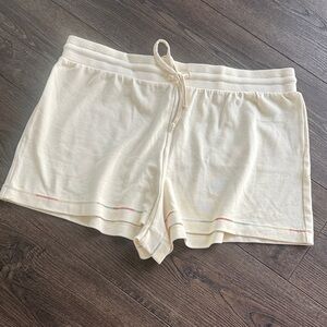 Madewell NWOT Cream Make the Weekends Longer Lounge Shorts with Pastel Trim L